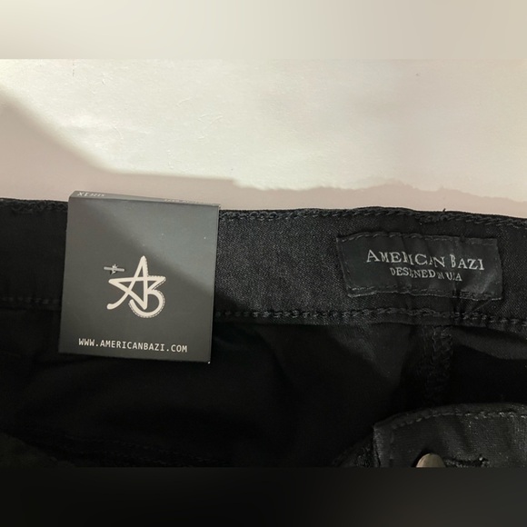 American Bazi Women’s Super Skinny High Rise Jeggings, 1X, Black, NWT, Cut Outs - Picture 9 of 10